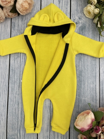 315-Ж. Комбинезон с капюшоном, хлопок 65%, 35% ПЭ, 3-х нитка без начеса + интерлок 62,68,74,80